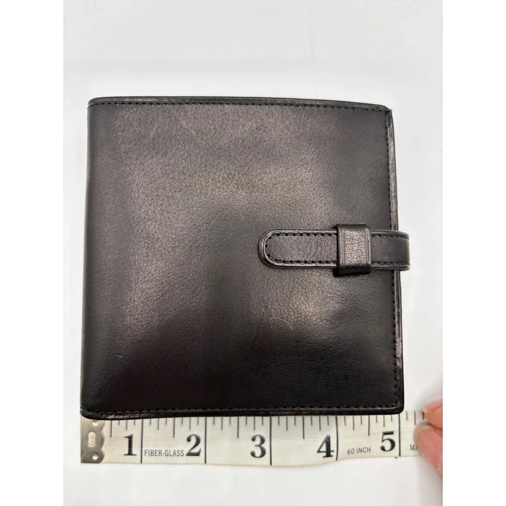 NEW Vintage Coach 4785‎ Black Water Buffalo Leather Bifold Coin Wallet DEADSTOCK